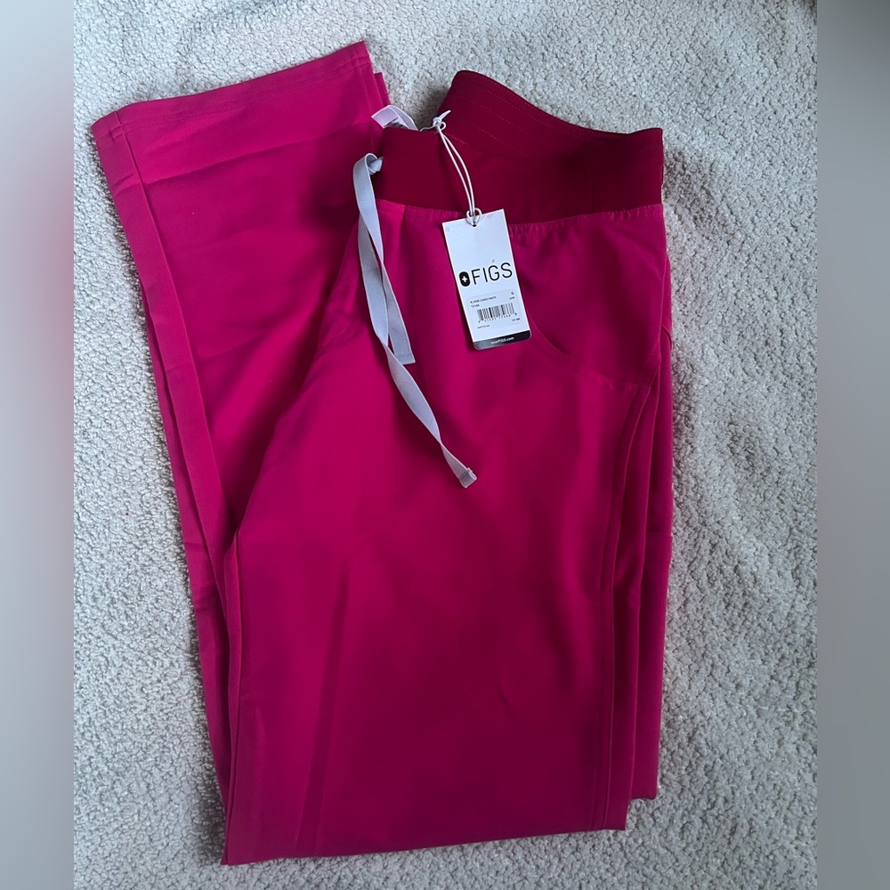 FIGS Vibrant Pink Cargo Scrub Pants